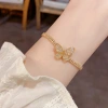 French exaggerated light luxury full diamond butterfly bracelet, unique style, fashionable and versatile, super dazzling jewelry source manufacturer details Picture